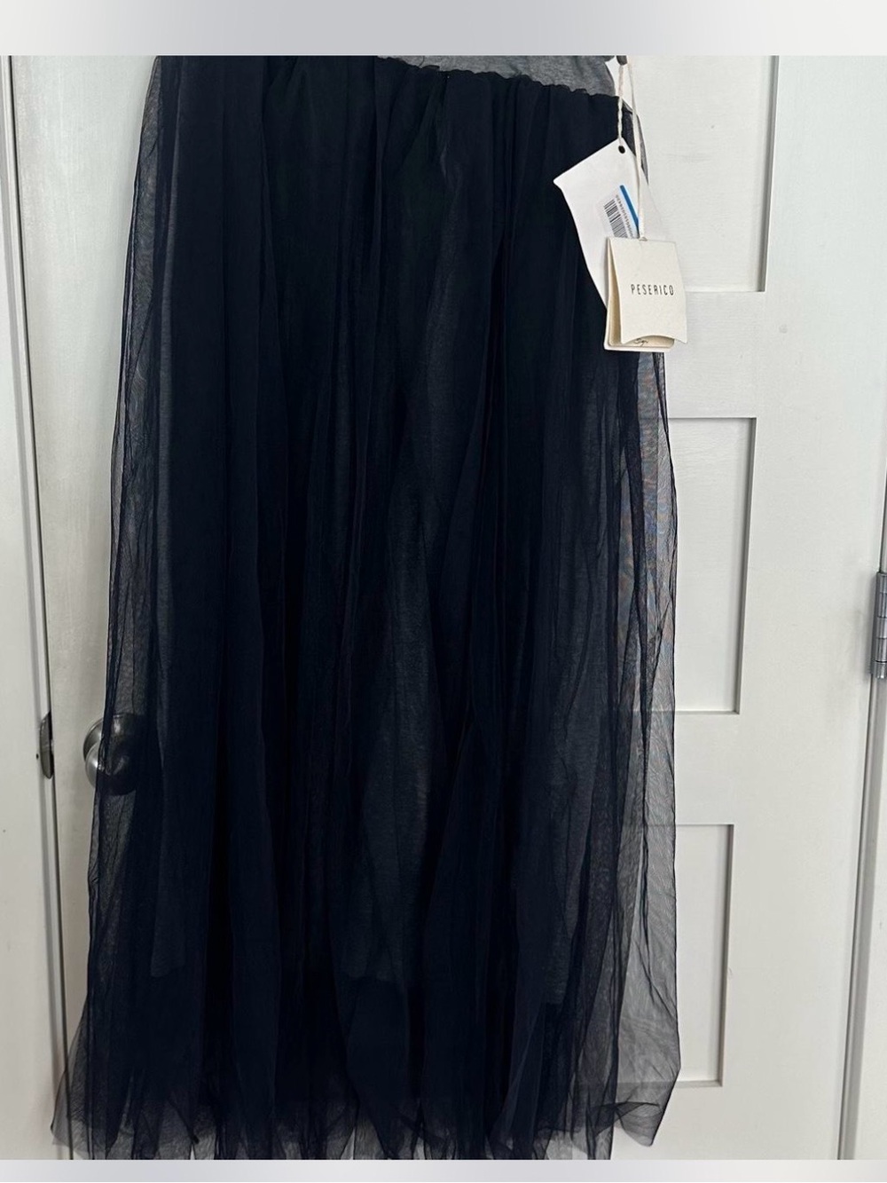 Peserico Black Layered Tulle Maxi Skirt